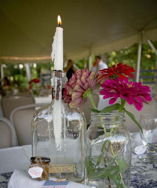 whiskey bottle candle holder portavelas de botella de whisky