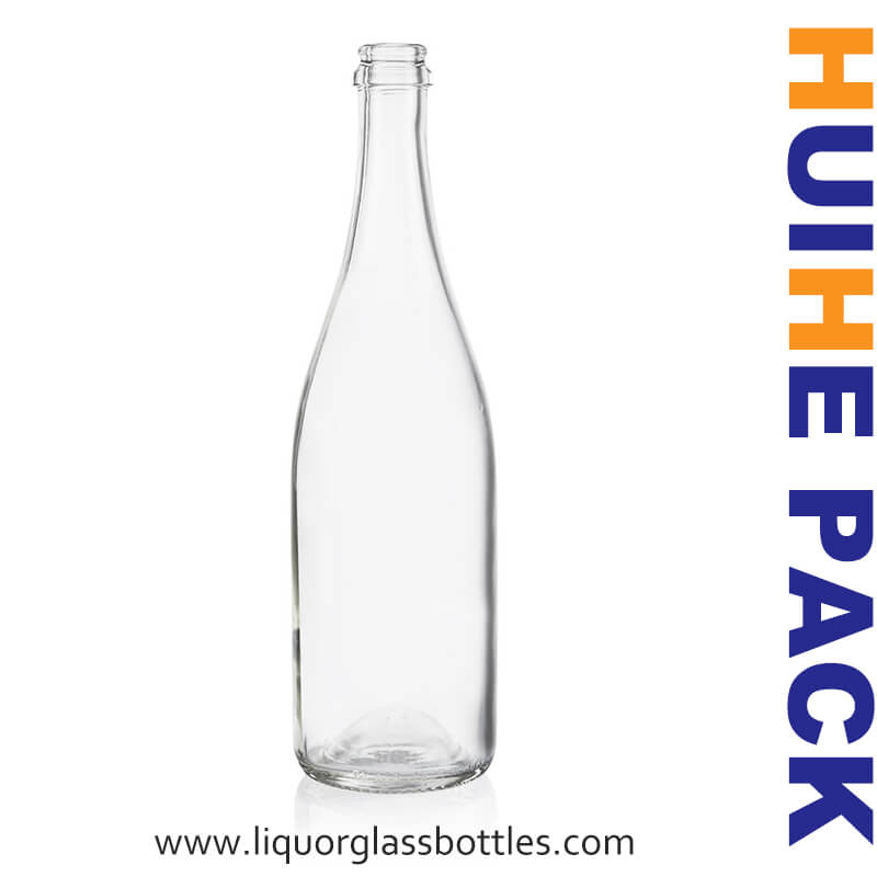 750ml Flint Glass Crown Finish Sparkling Bottle Botella espumosa con acabado de corona de vidrio Flint de 750 ml