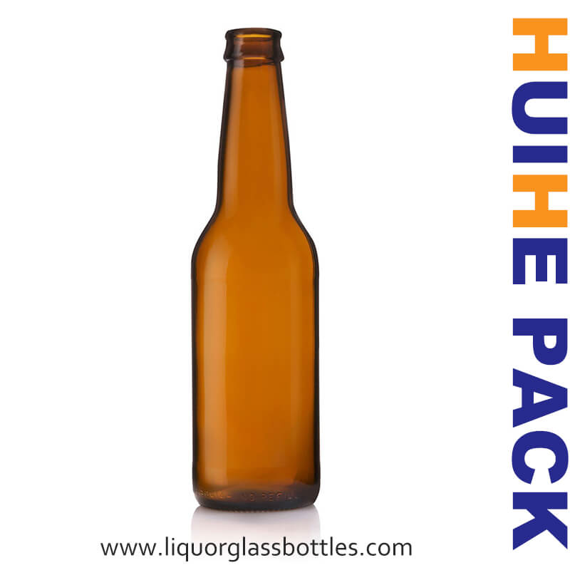 330ml Amber Long Neck Beer Bottle with Crown Finish Botella de cerveza ámbar de cuello largo de 330 ml con acabado en corona