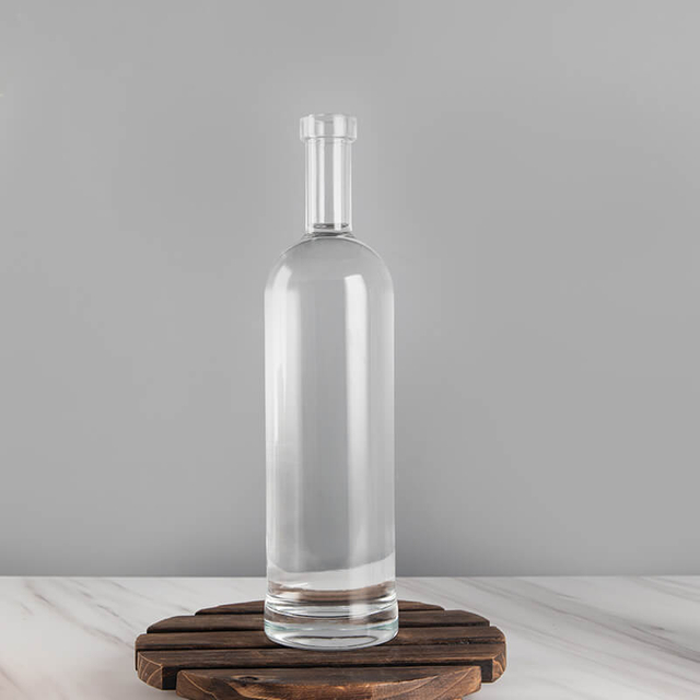 Bottillas de vidrio de espíritu de espíritus de color negro alto y alto blanco de 750 ml