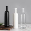 Botellas de vidrio para bebidas espirituosas, redondas, delgadas, altas, negras, blancas, 750ML