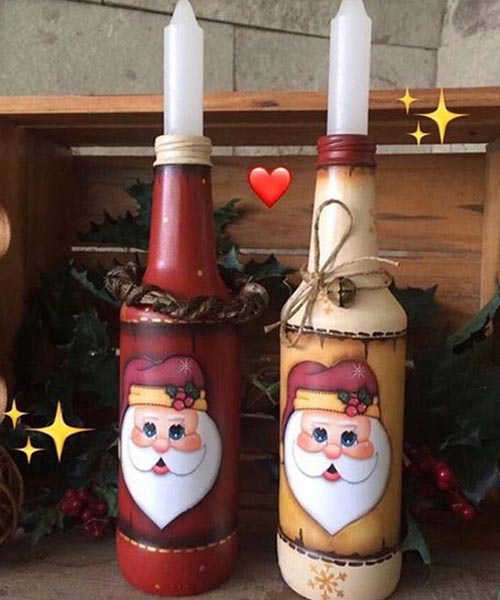 decoraci&oacute;n de botella de esp&iacute;ritu navide&ntilde;o