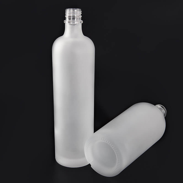 Tornillo de corcho acabado glaseado de espíritus redondos botellas de vidrio