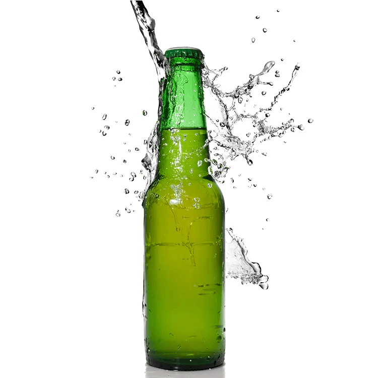botella de vidrio de cerveza verde