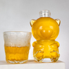 Forma de oso Botella de licor de vidrio transparente 500 ml de botella de hidromiel