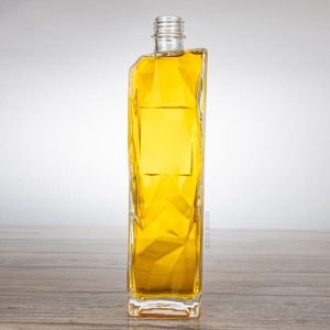  Patrones geométricos irregulares botella de licor de vidrio rectangular