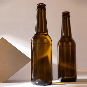 Proveedor de fabricación 350 ml de botella de cerveza de vidrio ámbar al por mayor
