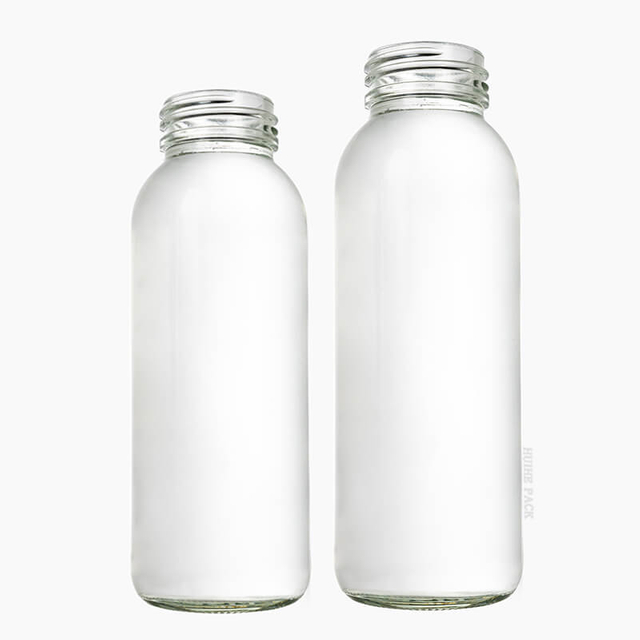 Botella de agua para bebidas de boca ancha de vidrio de 320 ml y 450 ml 