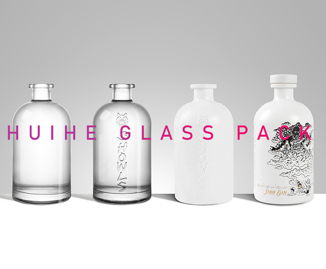 Elegante botella de ginebra blanca grabada (750 ml)