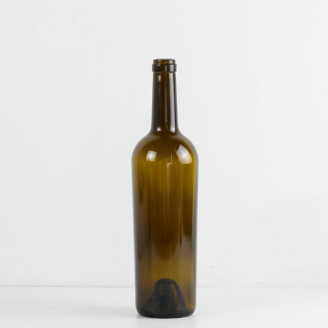 Botella de vino de cristal cónica de Burdeos de 750 ml
