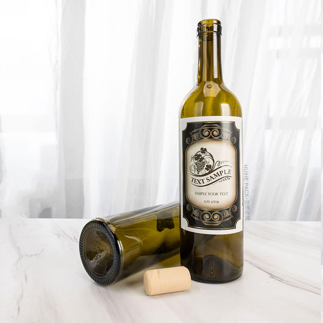 Botella de copa de vino de Burdeos, ligera, redonda y alta, 75 cl