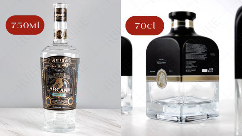 Tama&ntilde;os de botellas de licor de 70 cl frente a 750 ml: venta al por mayor