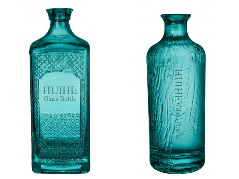 botella de vidrio verde azulado 07