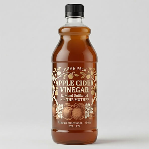 Envase de vidrio de vinagre personalizado de 750 ml