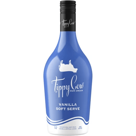 Botella de crema de ron suave de vainilla Tippy Cow de 750 ml