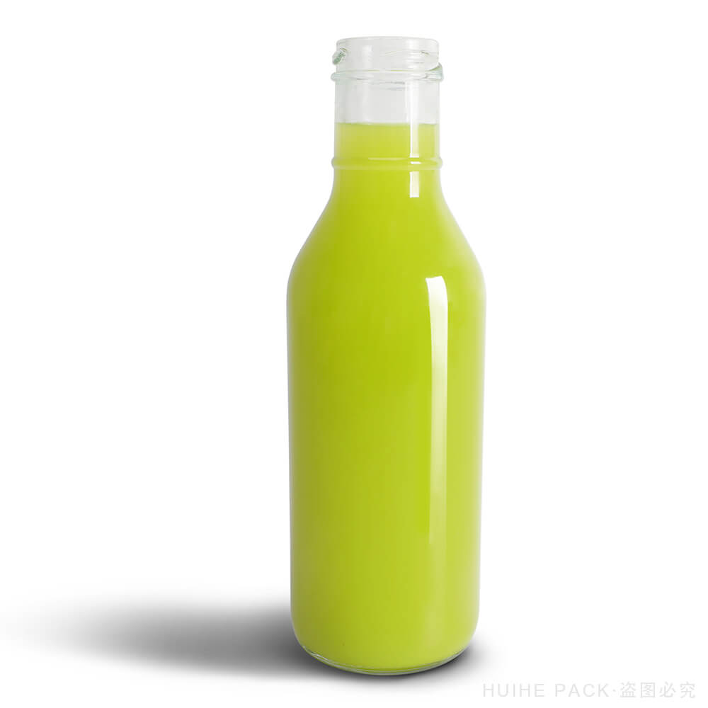 Botellas de jugo de vidrio redondas Ringneck de 250 ml 350 ml 500 ml