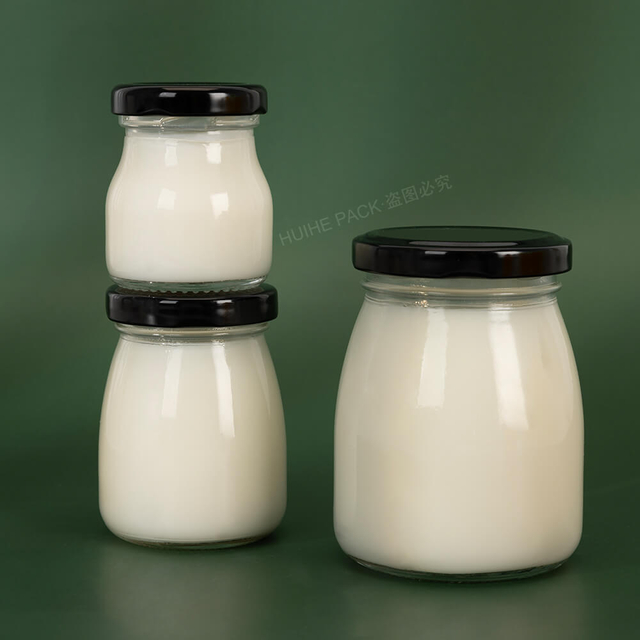 tarros de cristal del postre del yogur del pud&iacute;n de 50ml 100ml 200ml con la tapa del estir&oacute;n de TW