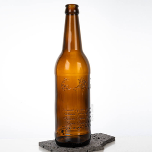 Botella de cerveza de vidrio de cilindro de 500 ml con tapa de corona