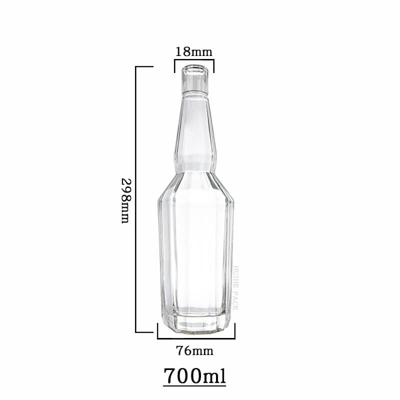 Hexagonal Angular Long Teck Liquor Botella-Capacidad