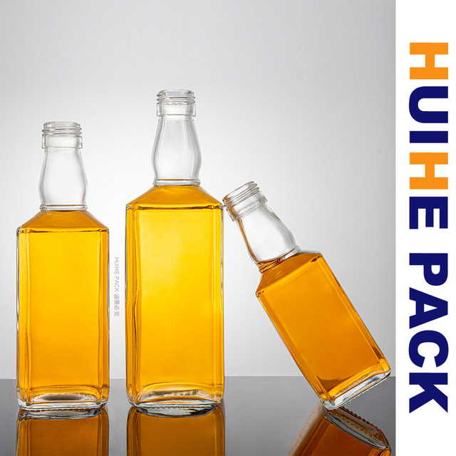 Botella de whisky de cristal Tennessee cl&aacute;sica personalizada con tap&oacute;n de rosca