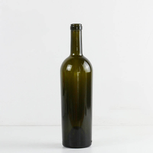 Botella de vino de cristal cónica de Burdeos de 750 ml