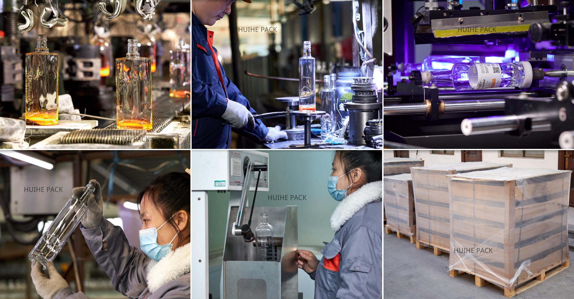 liquor glass bottle FACTORY Fábrica de botellas de vidrio de licor