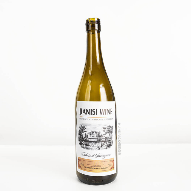 Botella de vino de cristal Rhone Syrah con acabado de tornillo profundo