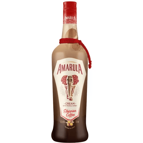 Botella de crema de caf&eacute; et&iacute;ope Amarula de 750 ml