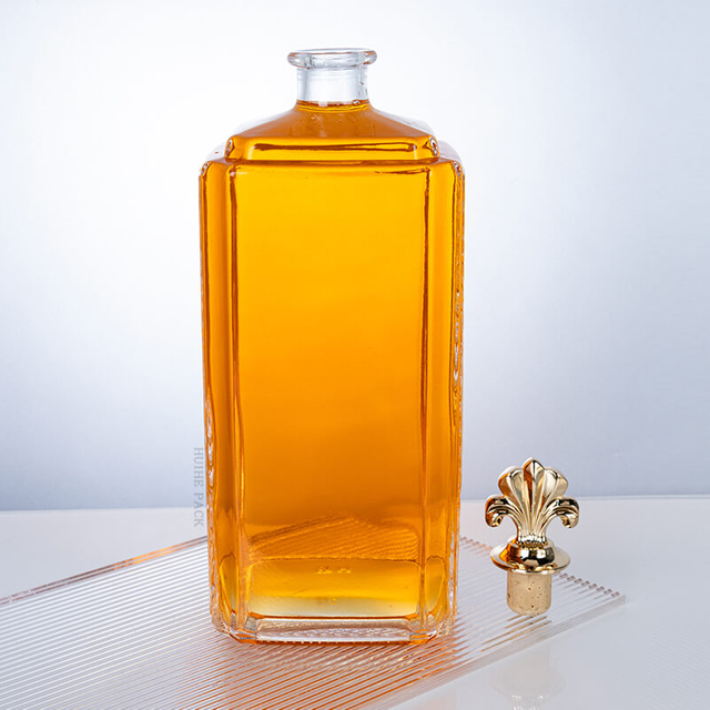 1500 ml de m&uacute;ltiples - botella de licor de vidrio rectangular con bordes