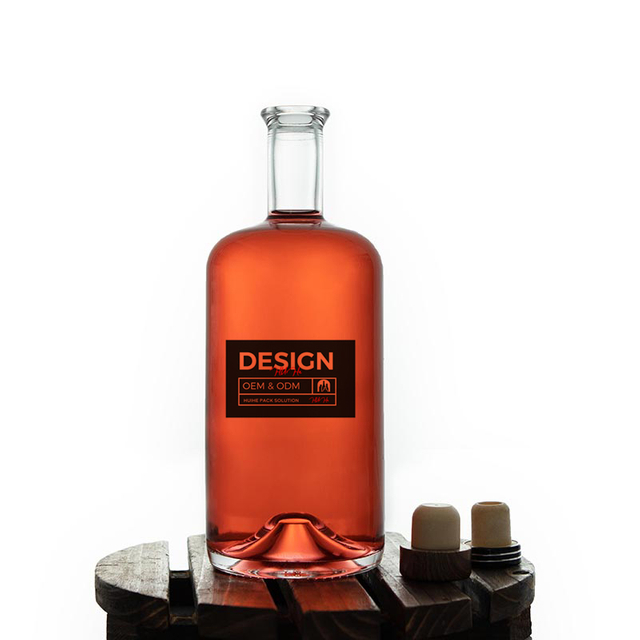 Botella de vidrio de tequila vacío de 75cl