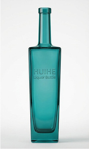 botella de vidrio verde azulado 13