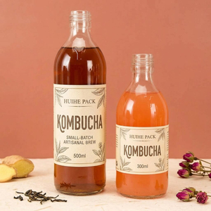 Botella de cristal del t&eacute; de Kombucha del final 300ml 500ml del tornillo