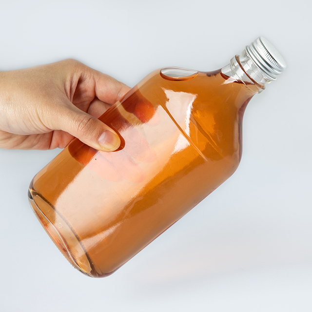 Botella de matrac de licor de whisky de vodka de vidrio