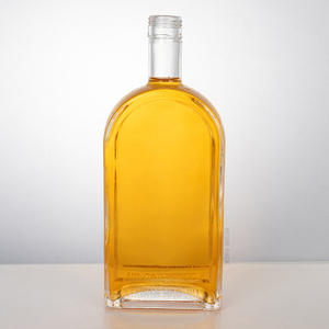 Botella de licor de vidrio de cuello largo en forma de arco de 600 ml