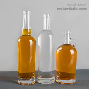 Botella de vidrio de pedernal súper Extra con acabado de corcho transparente de 750ml