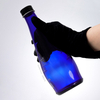 Botella de agua de vidrio azul cobalto de 325 ml con tapa de rosca