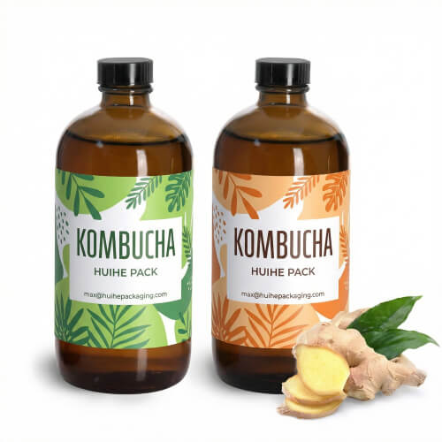 botellas &aacute;mbar de kombucha boston
