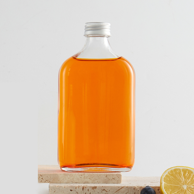 Bottillas de espíritus de matraz plano de vidrio transparente