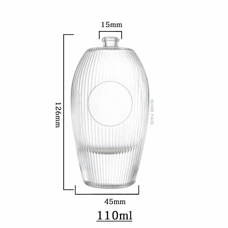 oval vertically-ribbed liquor bottle-capacity Capacidad de botella de licor con óvalo vertical vertical
