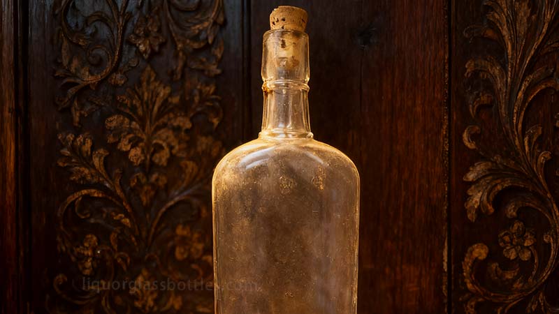 Licor de vidrio de vidrio botella de corcho viejo