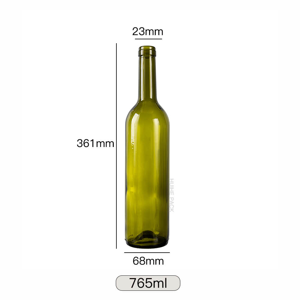 Botella de vino de cristal verde de 750 ml y 765 ml (16)