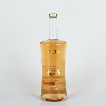 Botella de vodka de vidrio de 1.75L extra grande con tapa de tornillo