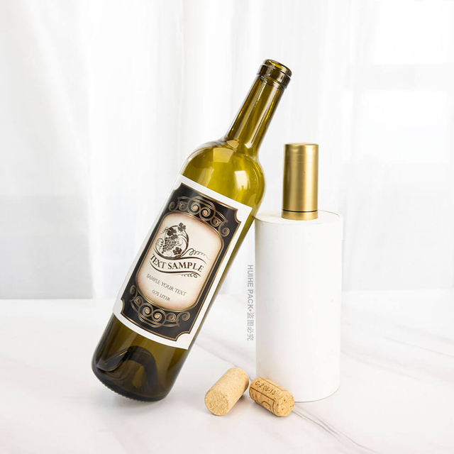 Botella de copa de vino tradicional Claret de 750 ml con etiqueta de papel