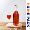 250ml 500ml 750ml Botella de bebida de vidrio transparente cuadrada con tapa abatible