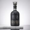 Botella de licor de vidrio transparente de 350 ml de cilindro de hombro