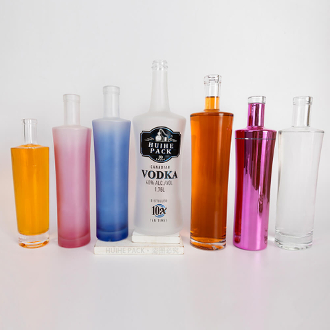 Saturno Slim cintura Frost azul rosa esp&iacute;ritu de vidrio electroplacado botellas
