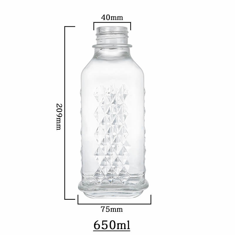 Embossed Pattern of Diamond-Like Glass Liquor Bottle capacity Patrón en relieve de la capacidad de la botella de licor de vidrio tipo diamante
