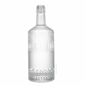 Botella de licor de vidrio de grabado intrincado diamante - estampados