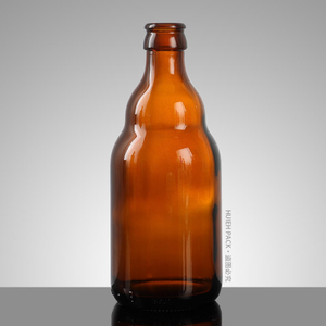 Botella de sidra de cerveza belga ámbar vacía de 330 ml con tapa de corona