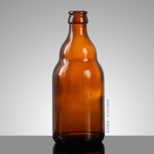 Botella de sidra de cerveza belga ámbar vacía de 330 ml con tapa de corona
